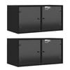 vidaXL Wall Cabinets with Glass Doors 2 pcs Black 68.5x37x35 cm
