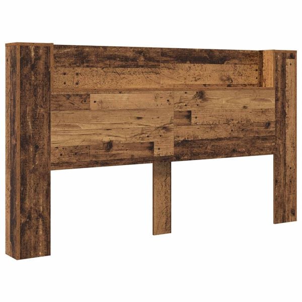 vidaXL Headboard Cabinet with LED Old Wood 180 x 16.5 x 103.5 cm