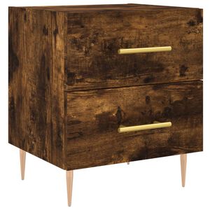 vidaXL Bedside Cabinet Smoked Oak 40x35x47.5 cm Engineered Wood