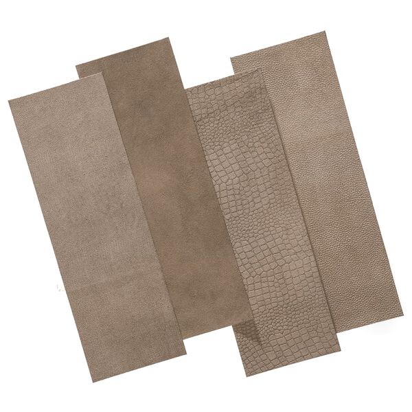 WallArt Leather Tiles Stubbs Smokey Taupe 16 pcs