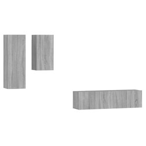 vidaXL 4 Piece TV Cabinet Set Grey Sonoma Engineered Wood