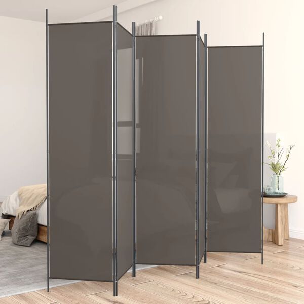 vidaXL 5-Panel Room Divider Anthracite 250x220 cm Fabric