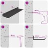 vidaXL Wall Shelf with Shelf Wall-mounted 3 pcs Black 40 x 9 x 2.5 cm