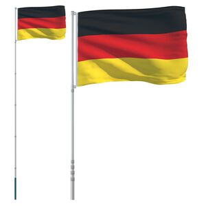 vidaXL Germany Flag and Pole 5.55 m Aluminium