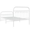 vidaXL Metal Bed Frame without Mattress with Footboard White 100x190cm