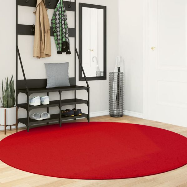 vidaXL Rug OVIEDO Short Pile Red &Oslash; 200 cm