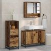 vidaXL Bathroom Furniture Set with Door 3 pcs Old Wood Engineered Wood
