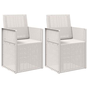 vidaXL Garden Dining Chairs 2 pcs White PP