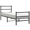 vidaXL Metal Bed Frame without Mattress with Footboard Black 75x190cm