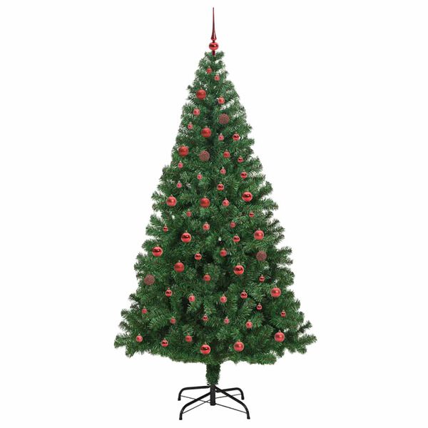 vidaXL Artificial Christmas Tree with 300 LEDs with Stand Green 210 cm