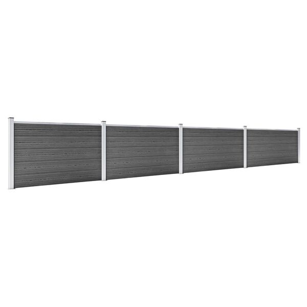 vidaXL Fence Panel Set WPC 699x105 cm Black
