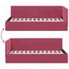 vidaXL Corner Bed Frame with Headboard Wine Red 90 cm x 190 cm Velvet