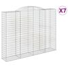 vidaXL Arched Gabion Baskets 7 pcs 300x50x220/240 cm Galvanised Iron