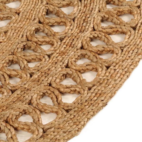 vidaXL Area Rug Hand-braided Jute 120 cm Round