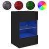 vidaXL TV Wall Cabinet with LED Lights Black 40x30x60,5 cm