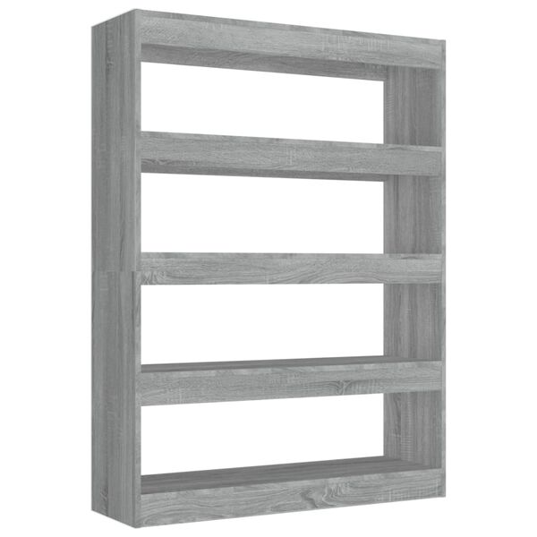 vidaXL Book Cabinet/Room Divider Grey Sonoma 100x30x135 cm