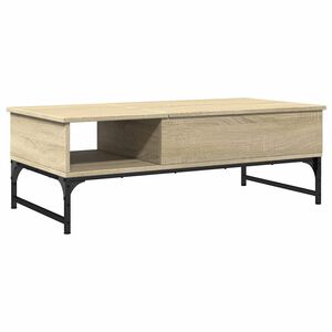 vidaXL Coffee Table Sonoma Oak 100x50x35 cm Engineered Wood and Metal