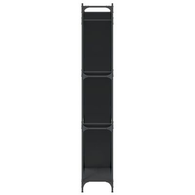vidaXL Bookcase Black 79x30x180 cm Engineered Wood and Metal
