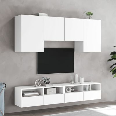 vidaXL 5 Piece TV Wall Units White Engineered Wood