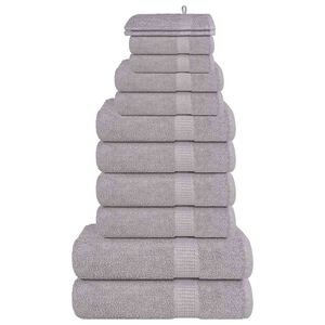 vidaXL 12 Piece Towel Set "FROGN" Grey 360 gsm