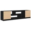 vidaXL TV Cabinet Black Oak 188.5x41x50 cm Engineered Wood