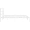 vidaXL Metal Bed Frame without Mattress with Headboard White 200x200cm