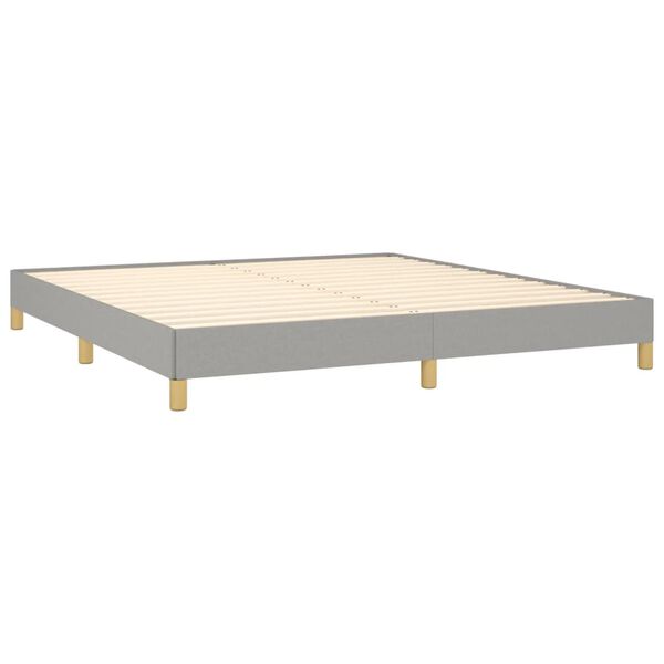 vidaXL Bed Frame without Mattress Light Grey 180x200cm Super King Fabric