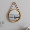 vidaXL Wall Mirror with Strap Gold &Oslash; 35 cm