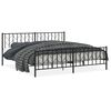 vidaXL Metal Bed Frame without Mattress with Footboard Black 200x200cm