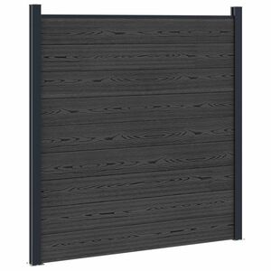 vidaXL Fence Panel WPC and Aluminium Black
