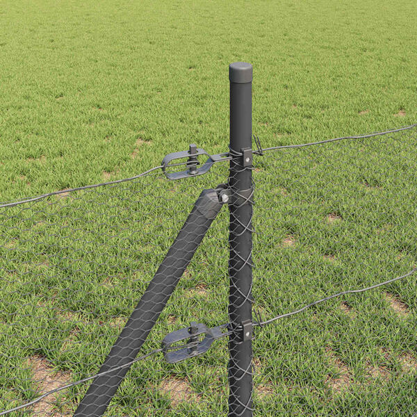 vidaXL Fence Post Grey 25 x 0.6 m (13 mm mesh) Steel and PVC