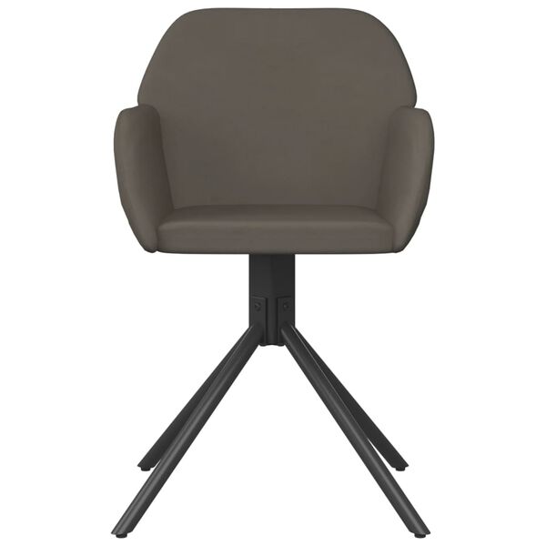 vidaXL Swivel Dining Chairs 2 pcs Dark Grey Velvet