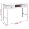 vidaXL Desk White 108x45x76 cm Solid Wood Paulownia