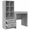 vidaXL Desk with Drawer 2 pcs Grey Sonoma