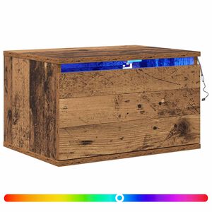 vidaXL Wall-mounted Bedside Cabinet Old Wood 50 x 36 x 30 cm