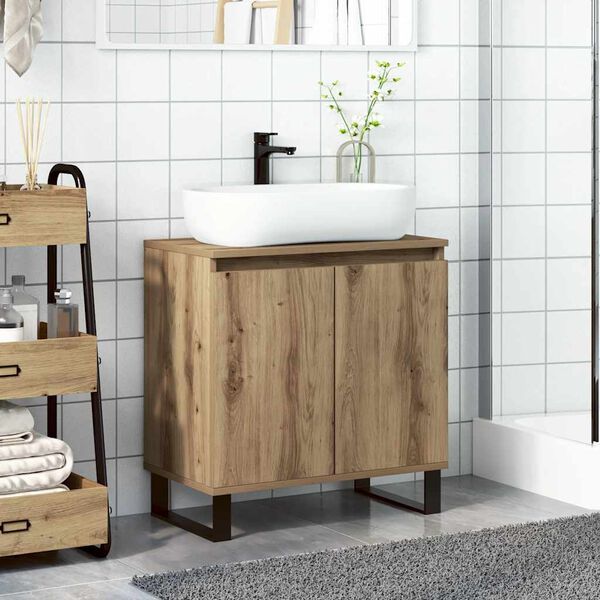 vidaXL Bathroom Cabinet Artisan Oak 58x33x60 cm Engineered Wood