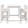 vidaXL 5 Piece Garden Bar Set White Solid Wood Pine
