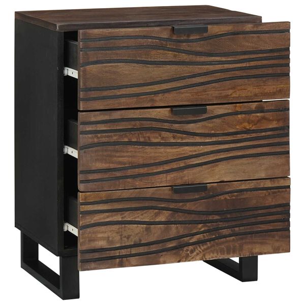 vidaXL Bedside Cabinet Walnut 50 x 33 x 62 cm Solid Acacia wood
