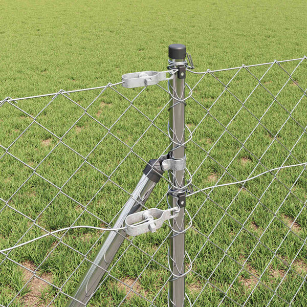 vidaXL Chain Link Fence with Posts Silver 0.8 x 10 m Steel