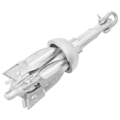 vidaXL Folding Anchor with Rope Silver 0.7 kg Malleable Iron