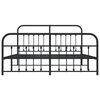 vidaXL Metal Bed Frame without Mattress with Footboard Black 183x213cm