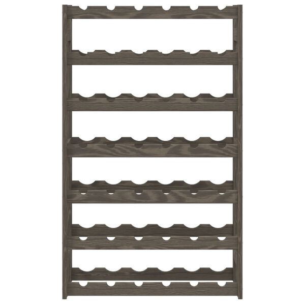 vidaXL Wine Rack for 42 Bottles Grey Solid Wood Pine