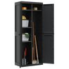 vidaXL Outdoor Storage Cabinet Black 65x37x165 cm PP