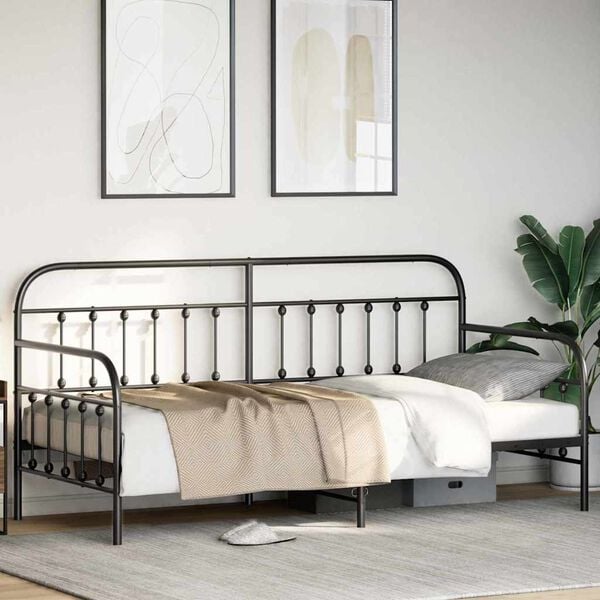 vidaXL Daybed Frame Black 90 x 190 cm Powder-Coated Steel