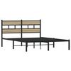 vidaXL Metal Bed Frame without Mattress Sonoma Oak 135x190 cm Double