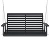 vidaXL Garden Swing Bench with Metal Chains Black Solid Wood Fir