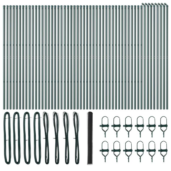 vidaXL Fence Post Grey 100 x 1.6 m (36 mm mesh) Steel and PVC