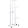 vidaXL 5-Floor Flower Stand with Wheels 44x23x100 cm White Iron
