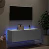 vidaXL TV Wall Cabinet with LED Lights White 100x35x31 cm