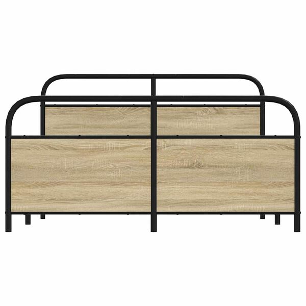 vidaXL Metal Bed Frame without Mattress Sonoma Oak 150x200 cm King Size